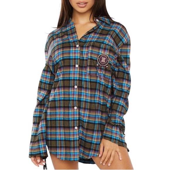 Savage X Fenty Plaid Sleep Top - Picture 1 of 11